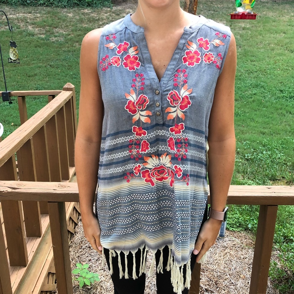 Aratta embroidered sleeveless top